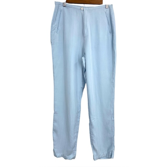 Tommy Bahama 100% Silk Trousers Robins Egg Blue Size 10‎ - Picture 1 of 8
